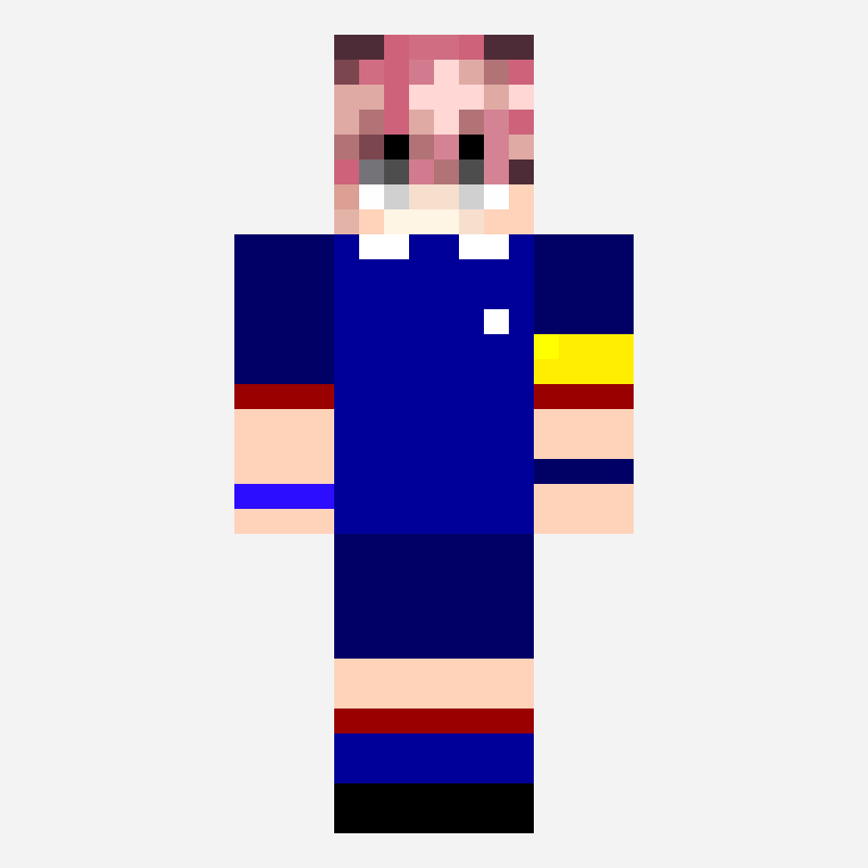 ゆーま minecraft skin pattern, 64×64 grid