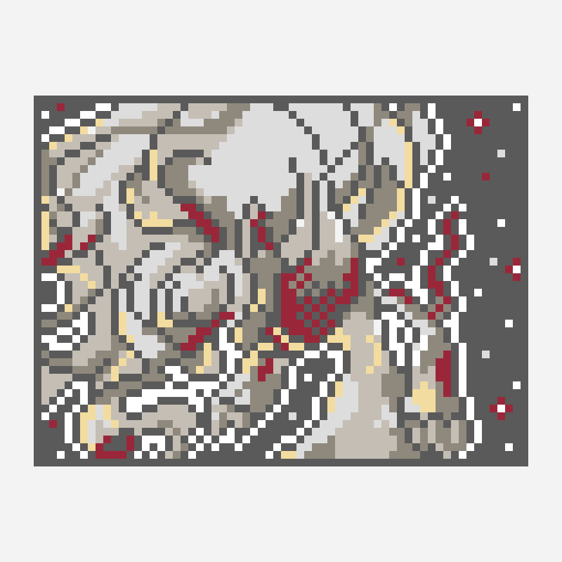 Zoroark H cross stitch pattern, 64×48 grid