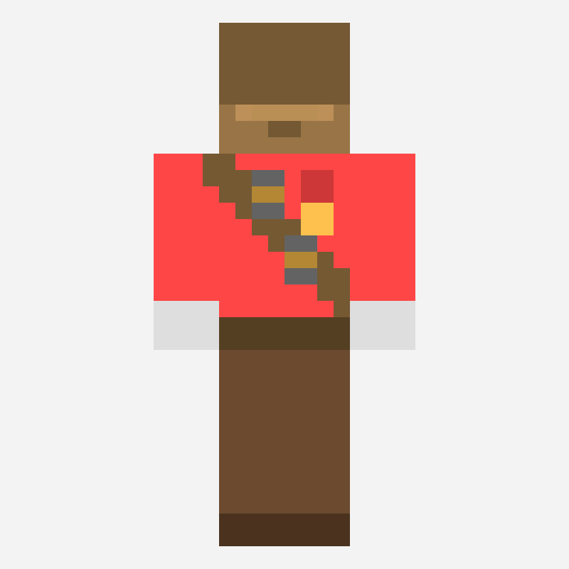 Soldier minecraft skin pattern, 64×64 grid