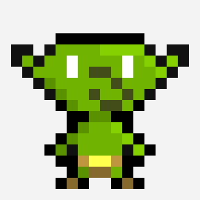 goblin pixel art pattern, 16×16 grid