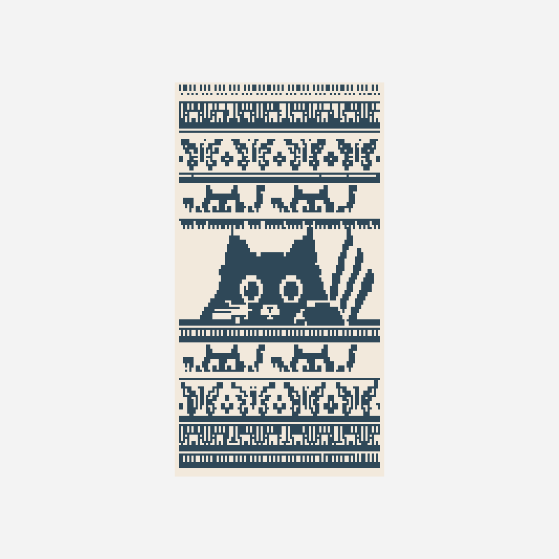 Miaou mosaic crochet pattern, 100×188 grid