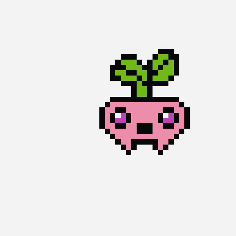 Pink Apple minecraft block art pattern, 39×38 grid