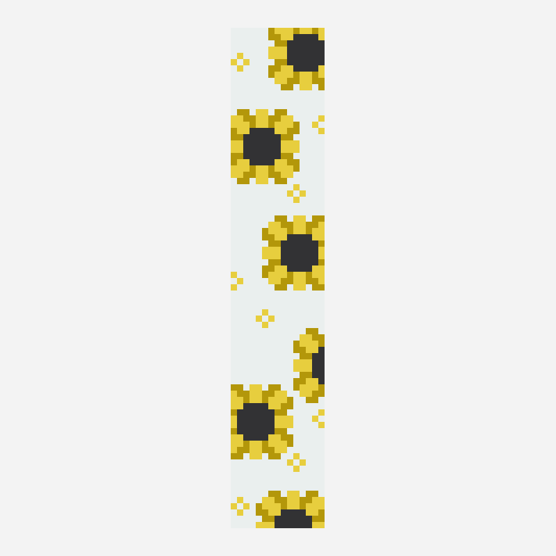 sunny day flowers bead loom pattern, 15×80 grid