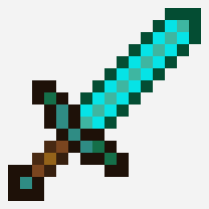 Diamond sword - Minecraft cross stitch pattern