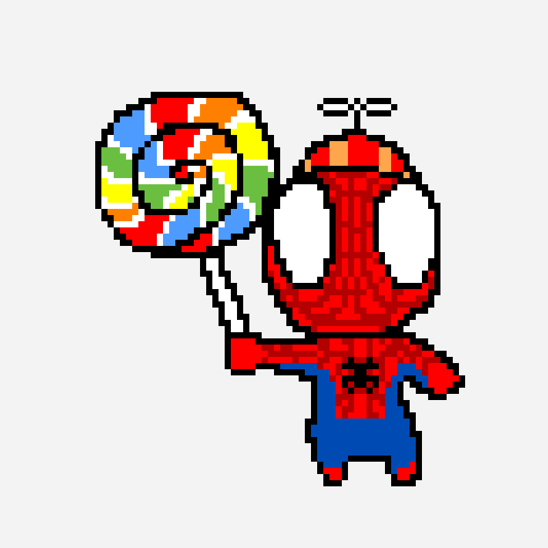 Peter Parker pixel art pattern, 80×81 grid