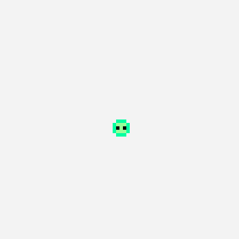 Little slime pixel art pattern, 64×64 grid