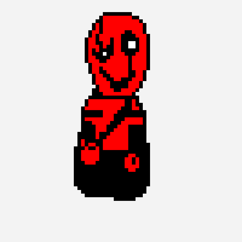 Deadpool gaster pixel art pattern, 34×60 grid