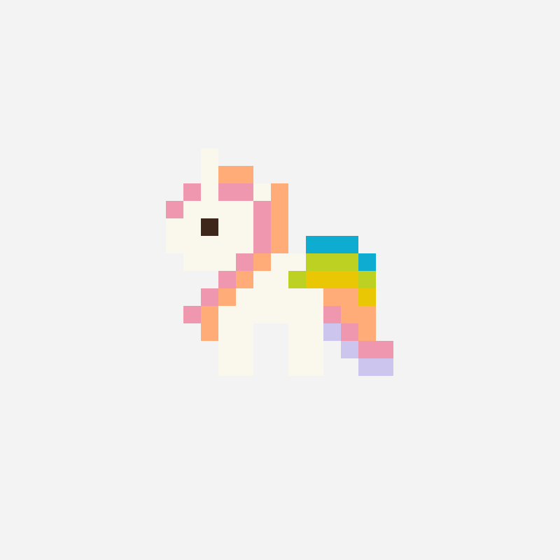 Unicorn perler bead pattern, 29×29 grid