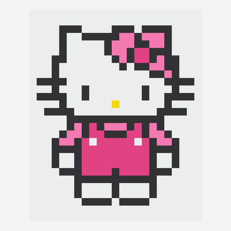 Hello Kitty motif perle à repasser, grille 23×28