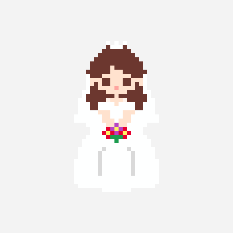 bride perler bead pattern, 29×51 grid