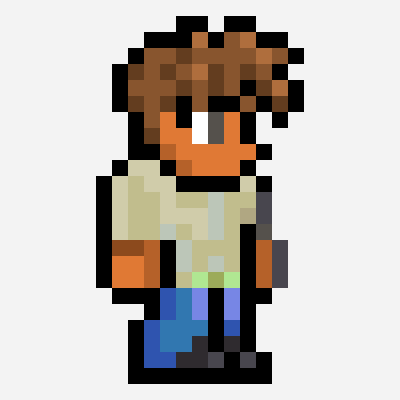 Terraria Guide pixel art pattern, 16×16 grid