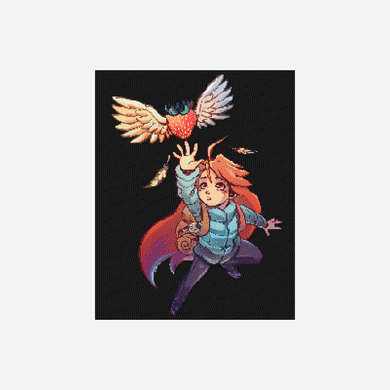 Madeline reaching for Flying Strawberry bead pattern