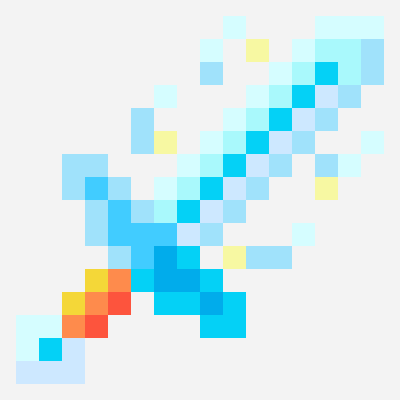 Diamond Sword Pro perler bead pattern, 16×16 grid