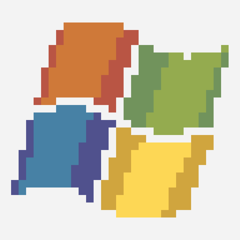 Microsoft Windows Logo cross stitch pattern, 37×34 grid
