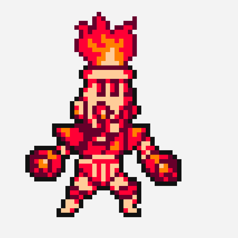 Fire Man in Gravity Circuit Style bead pattern