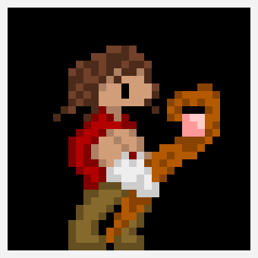 Little magic lady pixel art pattern, 32×32 grid