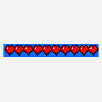 Minecraft Health Bar pixel art pattern, 16×16 grid