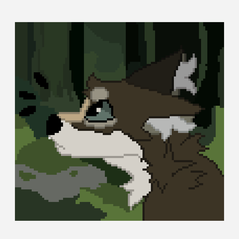 My therian type ( Grey wolf ) pixel art pattern, 100×97 grid