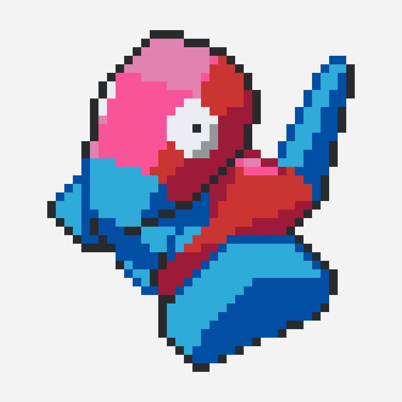 Porygon perler bead pattern, 34×34 grid