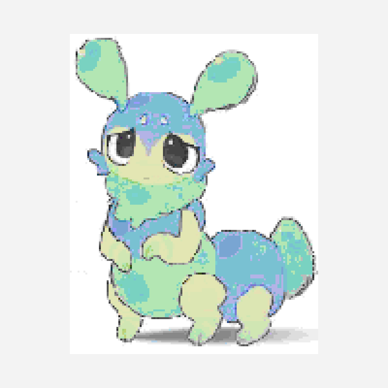 Squirm!! pixel art pattern, 128×165 grid