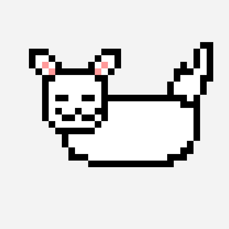 plain white cat pixel art pattern, 32×32 grid