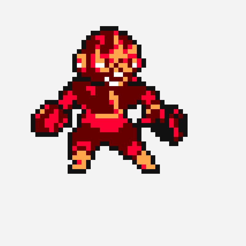 Mega man in Gravity Circuit Style pixel art pattern, 48×48 grid