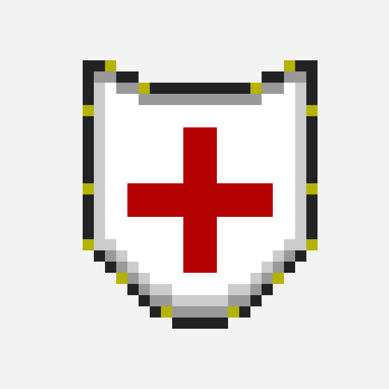crusader shield pixel art pattern, 32×32 grid