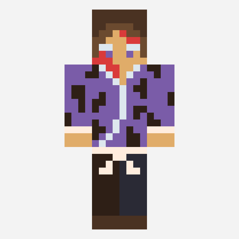 黑死牟 minecraft skin pattern, 64×64 grid