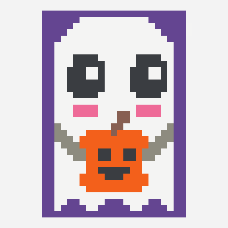 GhostWithPumpkin patrón de kandi bead, cuadrícula 33×33