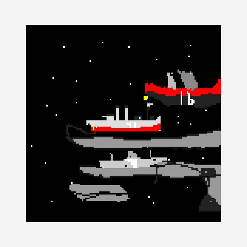 shipyard pixel art pattern, 126×128 grid