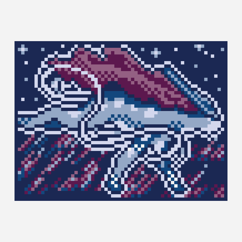 Suicune 十字绣图案，64×48 格