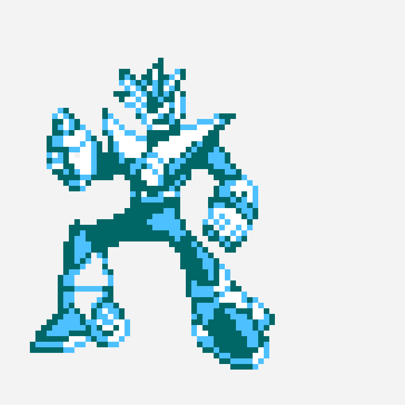 Gemini  Man Mega Mix pixel art pattern, 64×64 grid