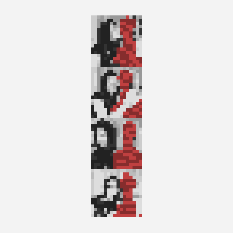I Hope You Dont Remember Me keychain pixel art pattern, 16×63 grid