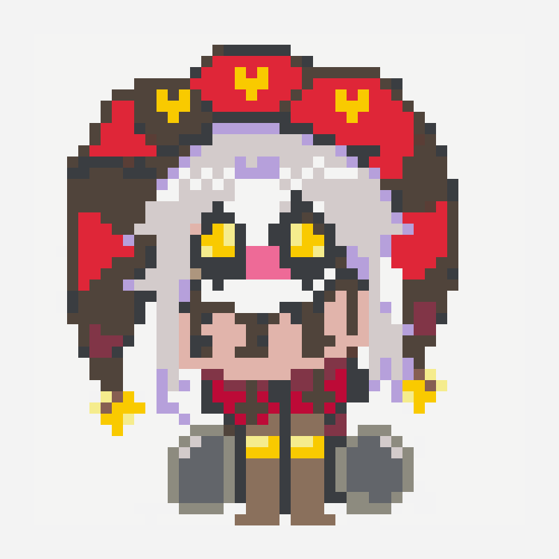 pierrot tfc perler bead pattern, 44×44 grid