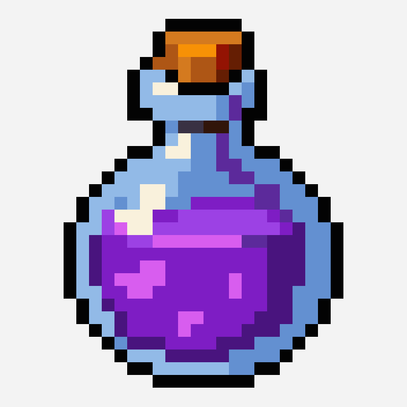 Halloween potion pixel art pattern, 22×29 grid