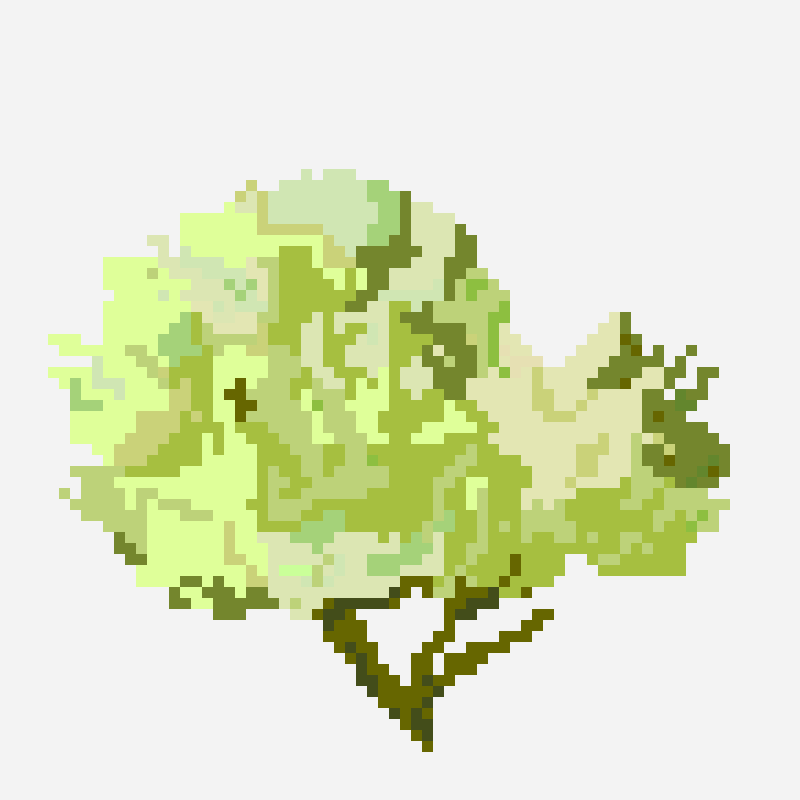 green carnation pixel art pattern, 64×64 grid