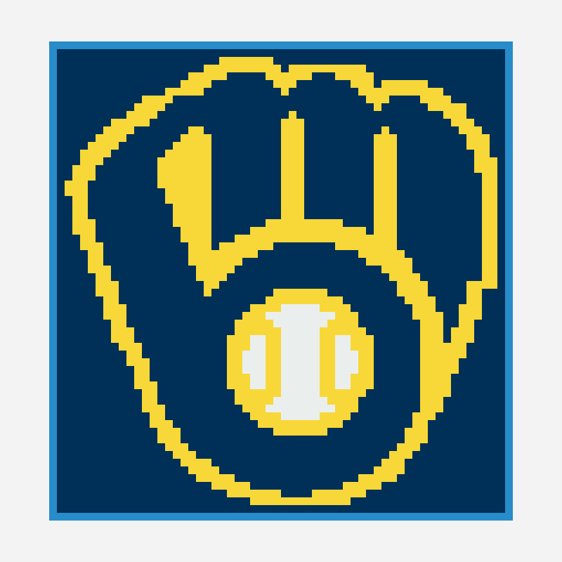 Milwaukee Brewers patrón de kandi bead, cuadrícula 90×90