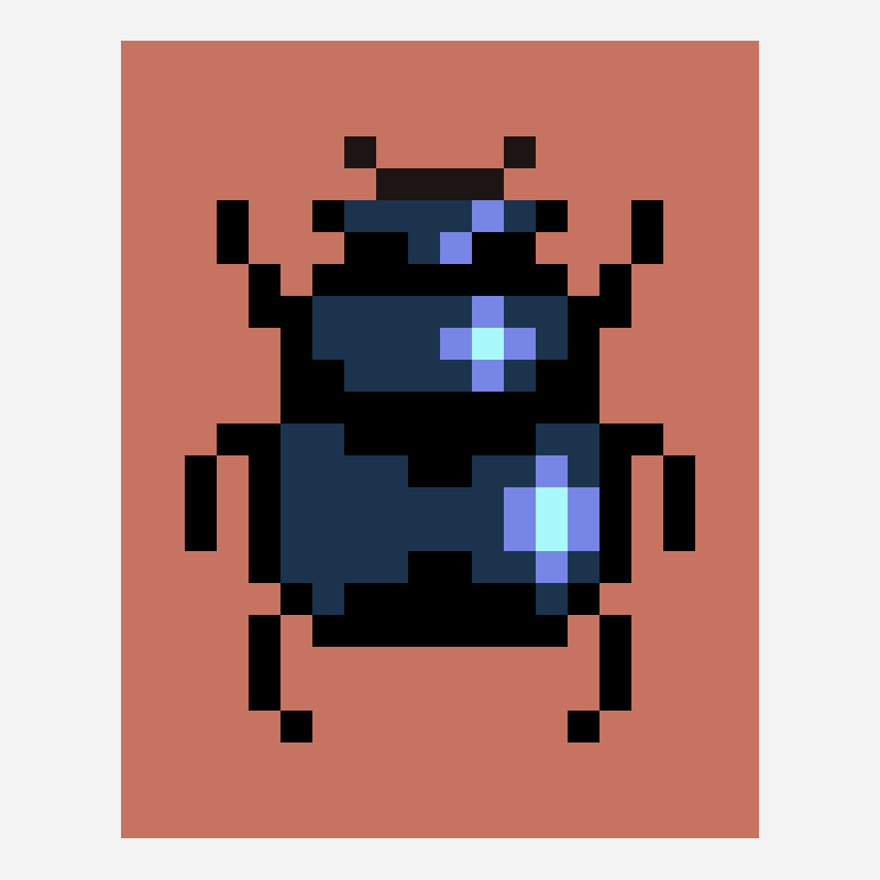 Dung Beetle perler bead pattern, 20×25 grid