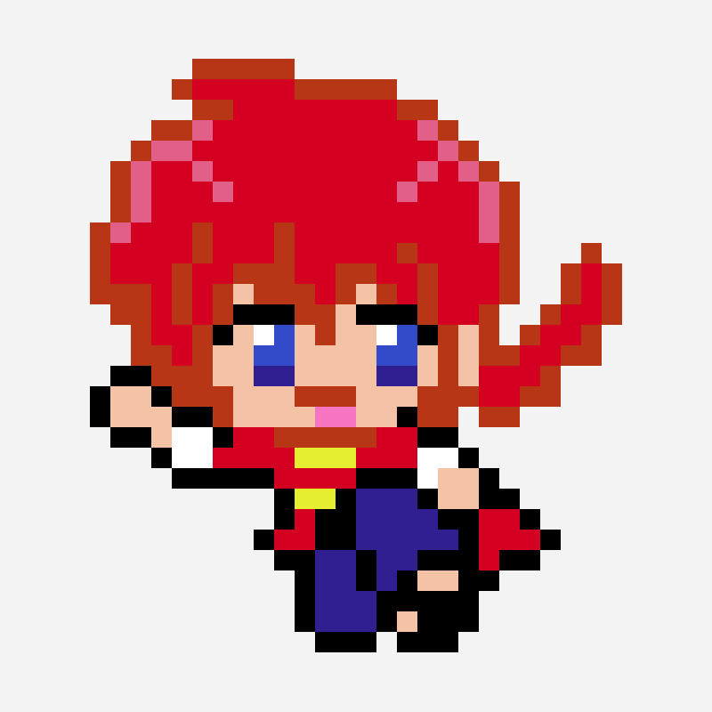 Ranma Saotome perler bead pattern, 28×31 grid