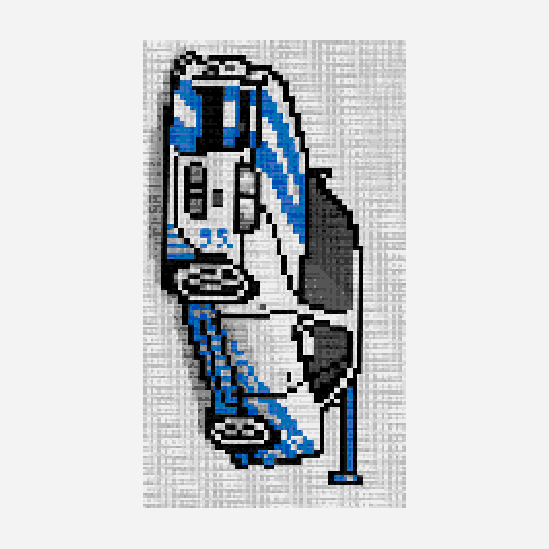 Fast and furious Skyline GT-R pixel art pattern, 128×227 grid
