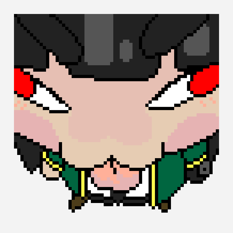 Derpy Miyabi pixel art pattern, 64×64 grid