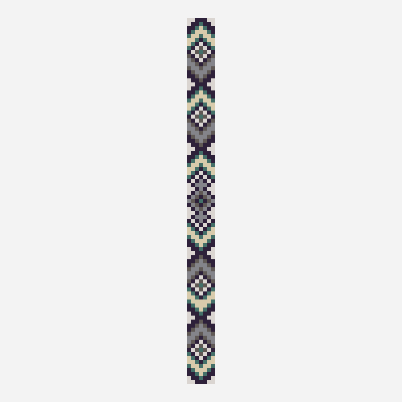 Geometric bracelet loom bead loom pattern, 7×91 grid