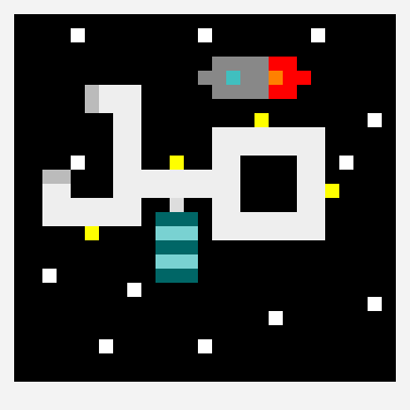 Space Station pixel art pattern, 27×26 grid