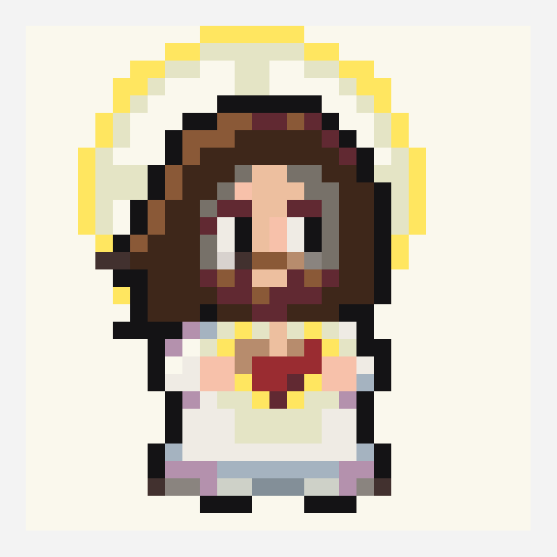 Jésus perler bead pattern, 29×29 grid