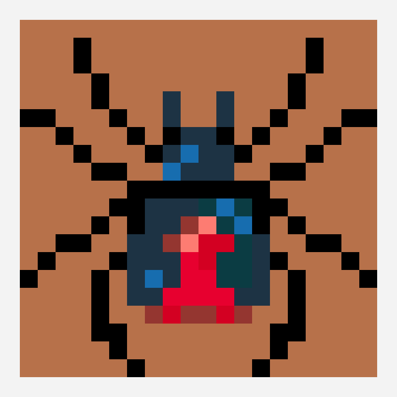 Redback Spider patrón de hama bead, cuadrícula 20×20