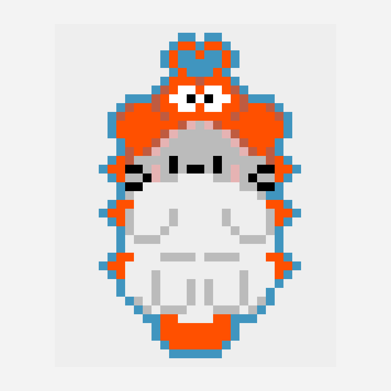 Nong Nooong GMMTV pixel art pattern, 32×39 grid