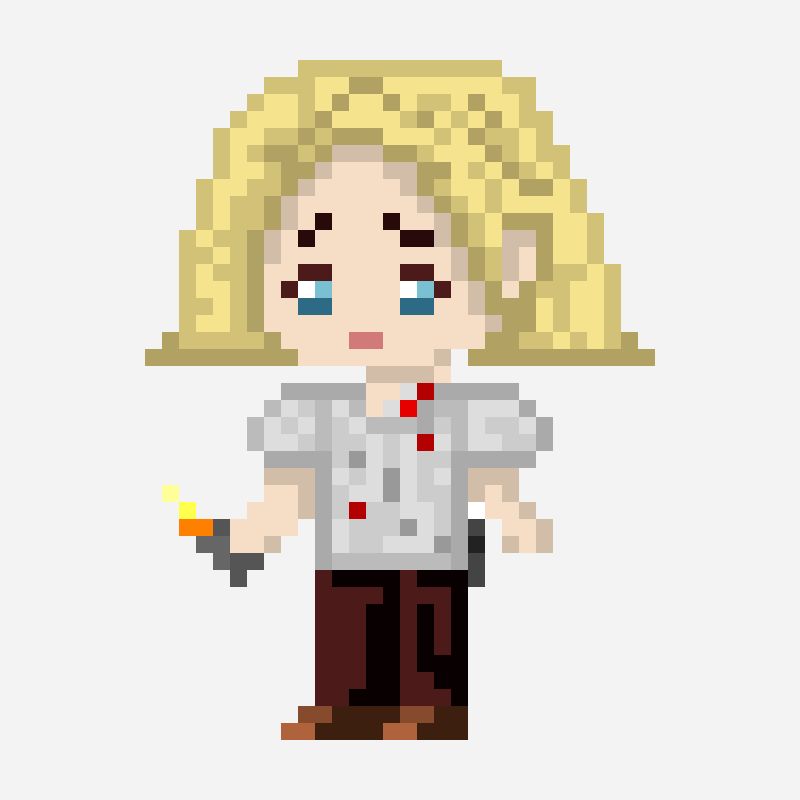 Grace Ashcroft pixel art pattern, 32×42 grid