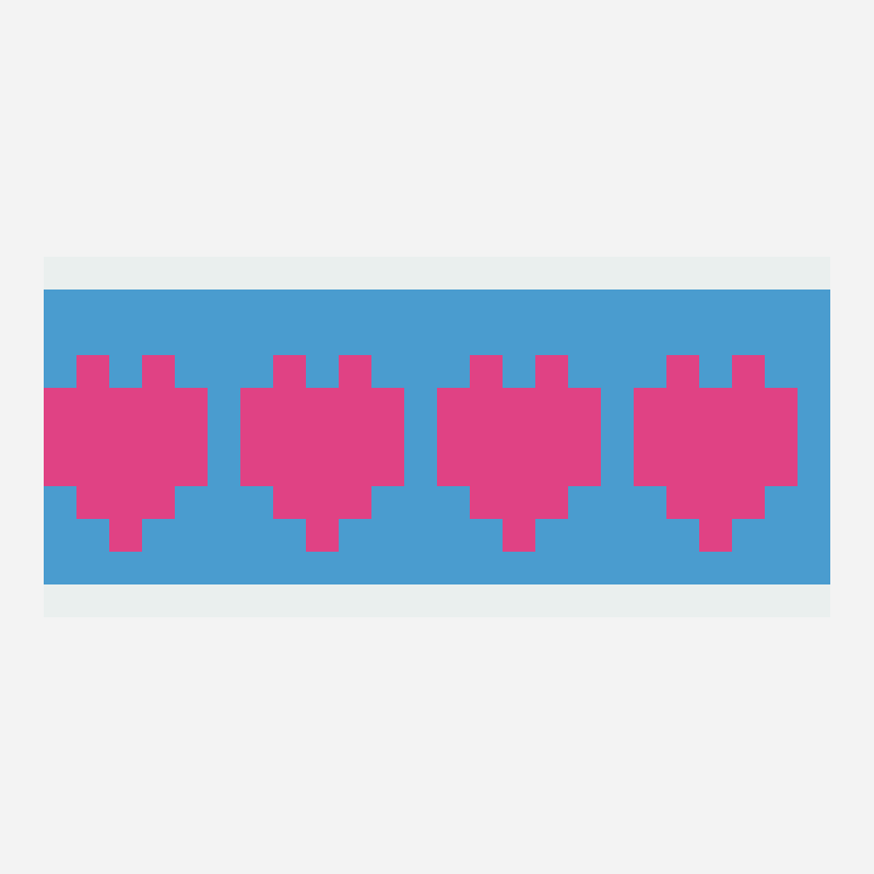 Heart band kandi cuff bead pattern