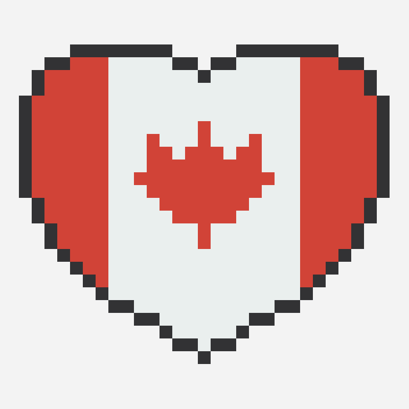 Canadian Flag Maple Leaf Heart