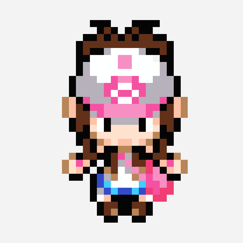 HILDA POKEMON TRAINER perler bead pattern, 29×33 grid